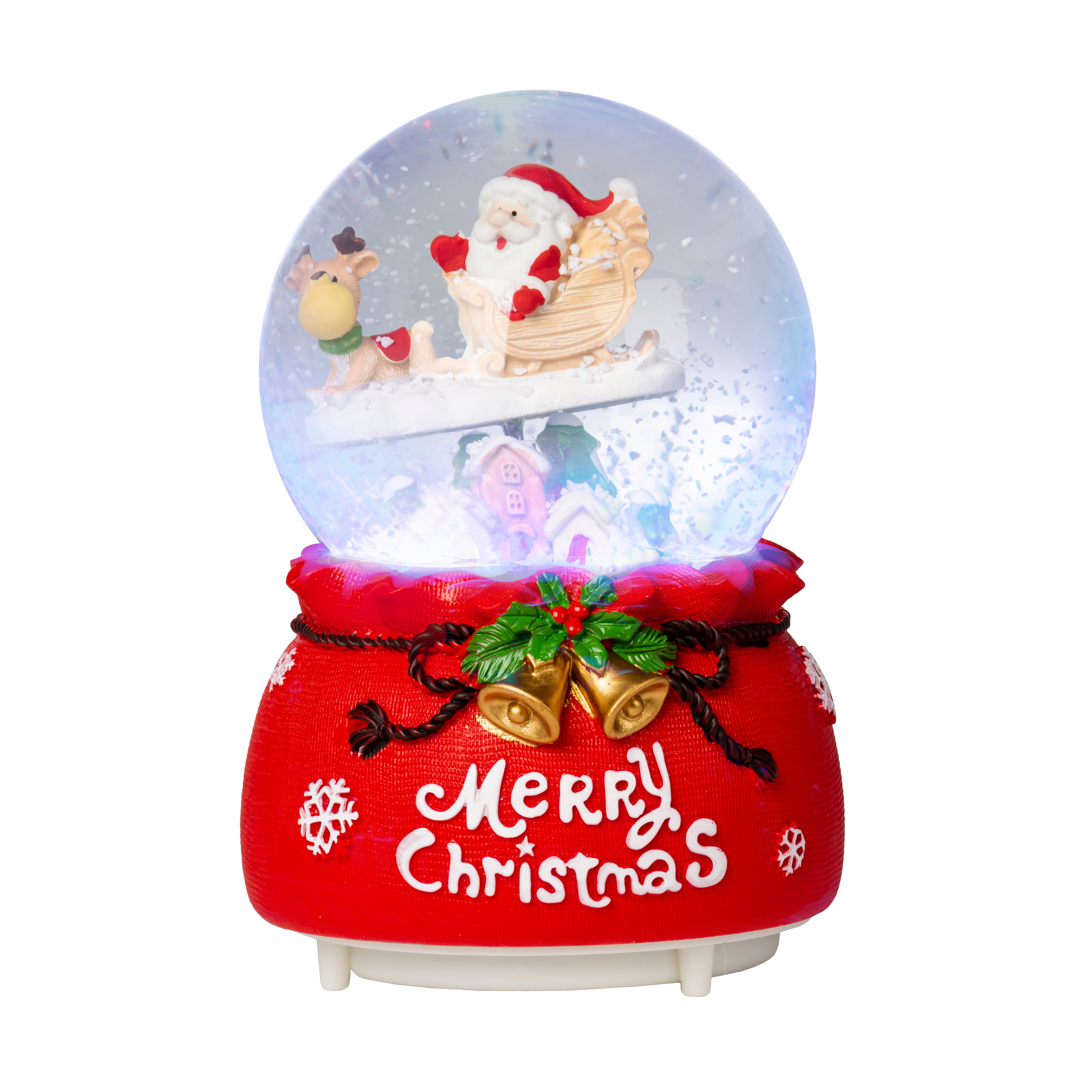 VESTIAMO CASA GRAN NATALE - Palla Natalizia in vetro con effetto neve - h13 cm diametro 8 cm